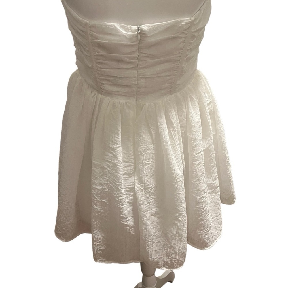 Lena White Bustier Strapless Cocktail Dress Women's Size Large Fully Lined - Picture 7 of 16